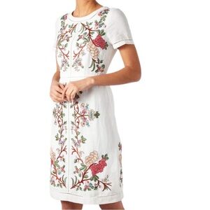 Beautiful Monsoon Lilou Linen Embroidered Dress , size 8